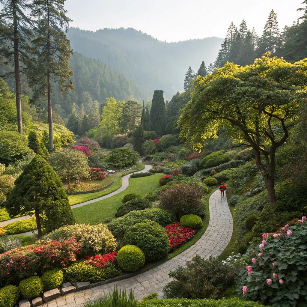 Lush garden landscape at Zenrathix